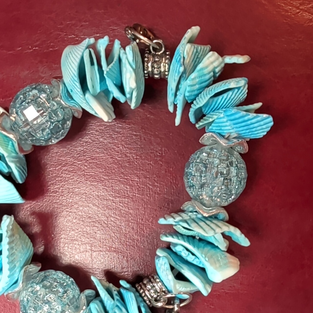 Blue and Silver Beaded Bracelet With Charms - Picture 2 of 6